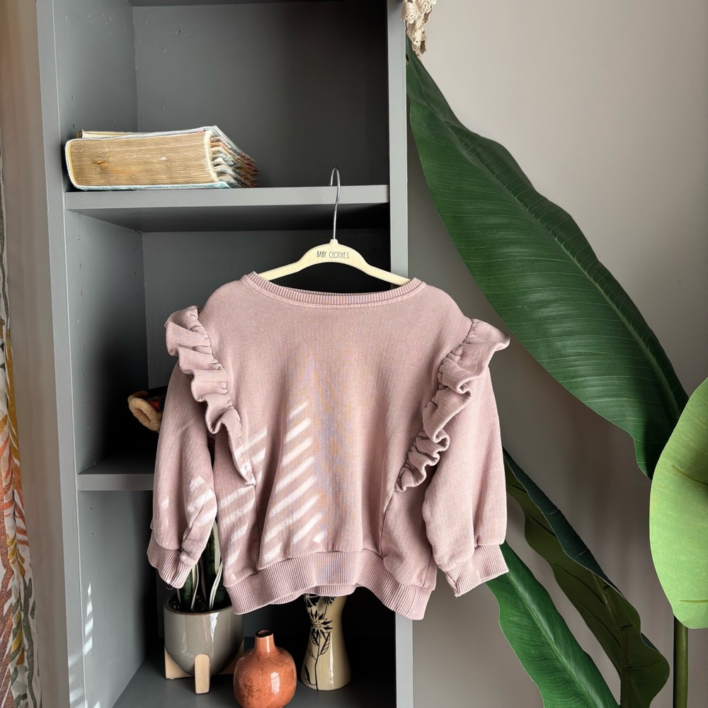 zara oversized ruffle sweatshirt